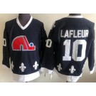 Men's Quebec Nordiques #10 Guy Lafleur Navy Throwback Jersey