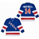 Men's Rare Dreamville #14 J Cole Forest Hills Dr Blue Hockey Jersey