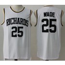 Men's Richards High School #25 Dwyane Wade White College Basketball Jersey