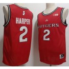 Men's Rutgers Scarlet Knights #2 Dylan Harper Red College Basketball Jersey