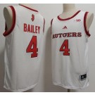 Men's Rutgers Scarlet Knights #4 Ace Bailey White College Basketball Jersey