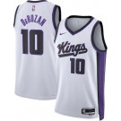 Men's Sacramento Kings #10 DeMar DeRozan White Heat Press Jersey