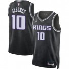 Men's Sacramento Kings #10 Domantas Sabonis Black 2022 Statememt Icon Heat Press Jersey