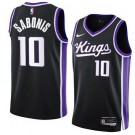 Men's Sacramento Kings #10 Domantas Sabonis Black Icon Heat Press Jersey
