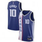 Men's Sacramento Kings #10 Domantas Sabonis Blue 2023 City Icon Heat Press Jersey