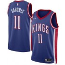 Men's Sacramento Kings #11 Domantas Sabonis Blue 2024 City Heat Press Jersey
