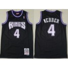 Men's Sacramento Kings #4 Chris Webber Black 1998 Throwback Swingman Jersey