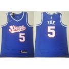 Men's Sacramento Kings #5 De'Aaron Fox Blue Hardwood Classics Icon Swingman Jersey