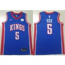 Men's Sacramento Kings #5 De'Aaron Fox Blue Sponsor Swingman Jersey