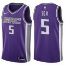 Men's Sacramento Kings #5 De'Aaron Fox Purple Icon Hot Press Jersey