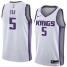 Men's Sacramento Kings #5 De'Aaron Fox White Icon Hot Press Jersey