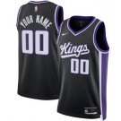 Men's Sacramento Kings Custom Black Icon Heat Press Jersey