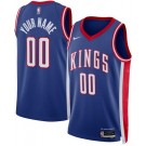 Men's Sacramento Kings Custom Blue 2024 City Heat Press Jersey