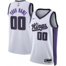 Men's Sacramento Kings Custom White Heat Press Jersey