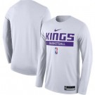 Men's Sacramento Kings White 2022 Legend On Court Practice Performance Long Sleeve T Shirt