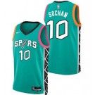 Men's San Antonio Spurs #10 Jeremy Sochan Teal 2022 City Icon Heat Press Jersey