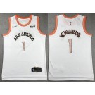 Men's San Antonio Spurs #1 Victor Wembanyama White 2023 City Icon Sponsor Swingman Jersey