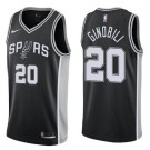 Men's San Antonio Spurs #20 Manu Ginobili Black Icon Hot Press Jersey
