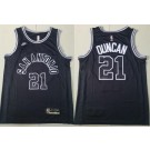 Men's San Antonio Spurs #21 Tim Duncan Black Classic Icon Sponsor Swingman Jersey