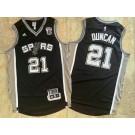 Men's San Antonio Spurs #21 Tim Duncan Black Retired Authentic Jersey