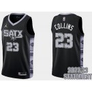 Men's San Antonio Spurs #23 Zach Collins Black 2022 Statement Icon Hot Press Jersey