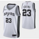 Men's San Antonio Spurs #23 Zach Collins White Icon Hot Press Jersey