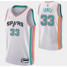 Men's San Antonio Spurs #33 Tre Jones White City Diamond 75th Icon Hot Press Jersey