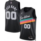 Men's San Antonio Spurs Custom Black 2025 City Heat Press Jersey