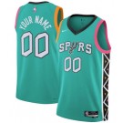 Men's San Antonio Spurs Custom Teal 2022 City Icon Heat Press Jersey