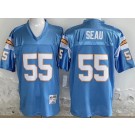 Men's San Diego Chargers #55 Junior Seau Light Blue 1994 Throwback Jersey