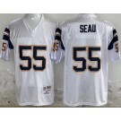 Men's San Diego Chargers #55 Junior Seau White 1994 Throwback Jersey