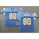 Men's San Diego Chargers #80 Kellen Winslow Light Blue Throwback Jersey