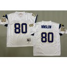 Men's San Diego Chargers #80 Kellen Winslow White 1984 Throwback Jersey