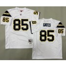 Men's San Diego Chargers #85 Antonio Gates White Throwback Jersey