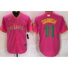 Men's San Diego Padres #11 Yu Darvish Pink Fashion Baseball Jersey