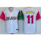 Men's San Diego Padres #11 Yu Darvish White 2022 City Connect Cool Base Jersey