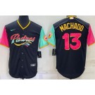 Men's San Diego Padres #13 Manny Machado Black 2022 City Connect Cool Base Jersey