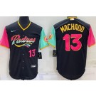 Men's San Diego Padres #13 Manny Machado Black Player Number 2022 City Connect Cool Base Jersey
