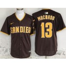 Men's San Diego Padres #13 Manny Machado Brown Limited Jersey
