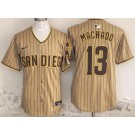 Men's San Diego Padres #13 Manny Machado Khaki Limited Jersey