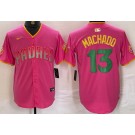 Men's San Diego Padres #13 Manny Machado Pink Fashion Baseball Jersey