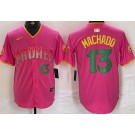 Men's San Diego Padres #13 Manny Machado Pink Player Number Fashion Baseball Jersey