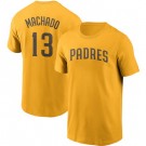 Men's San Diego Padres #13 Manny Machado Yellow Printed T Shirt 112158