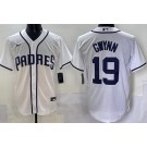 Men's San Diego Padres #19 Tony Gwynn White Alternate Cool Base Jersey