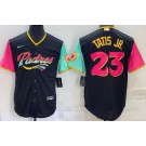 Men's San Diego Padres #23 Fernando Tatis Jr Black 2022 City Connect Cool Base Jersey