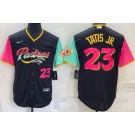 Men's San Diego Padres #23 Fernando Tatis Jr Black Player Number 2022 City Connect Cool Base Jersey