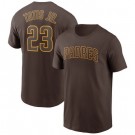 Men's San Diego Padres #23 Fernando Tatis Jr Brown Printed T Shirt 112336