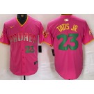 Men's San Diego Padres #23 Fernando Tatis Jr Pink Player Number Fashion Baseball Jersey