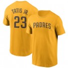 Men's San Diego Padres #23 Fernando Tatis Jr Yellow Printed T Shirt 112658