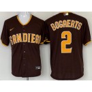 Men's San Diego Padres #2 Xander Bogaerts Brown Cool Base Jersey